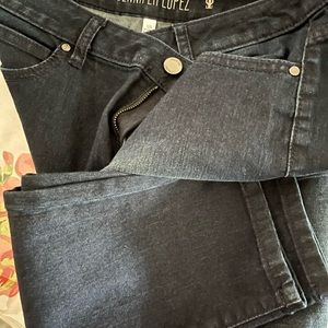 Jennifer Lopez dark blue jeans